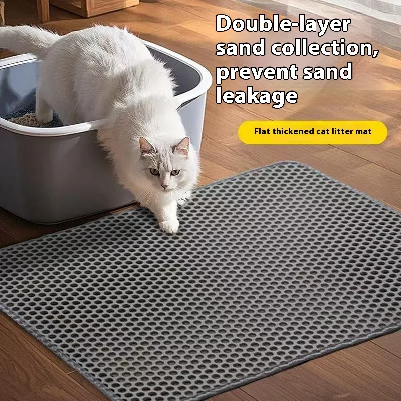 Cat Litter Mat 2-Layer Design Premium Sand Trapping Technology Waterproof Base Non-Slip Pet Floor Protector For Indoor Kittens Cat Litter Mat 2-Layer Design Premium Sand Trapping Technology Waterproof Base Non-Slip Pet Floor Protector For Indoor Kittens