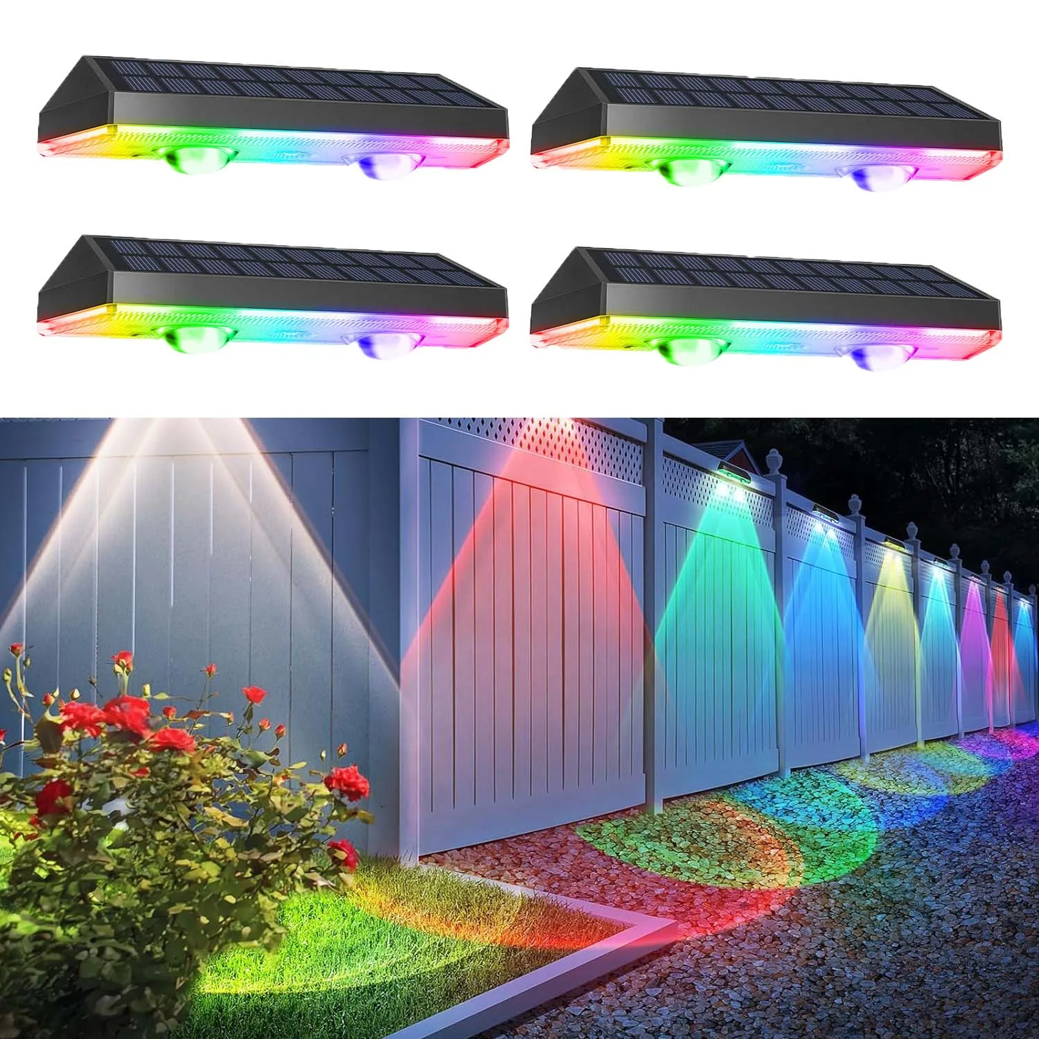 4 Stücke Solar Zaun Licht Rgb Farbwechsel Outdoor Garten Hof Dekor Schritt Lampe Ip65 Wasserdichte Pathway Wand Treppen Lampe Balkon 4 Stücke Solar Zaun Licht Rgb Farbwechsel Outdoor Garten Hof Dekor Schritt Lampe Ip65 Wasserdichte Pathway Wand Treppen Lampe Balkon
