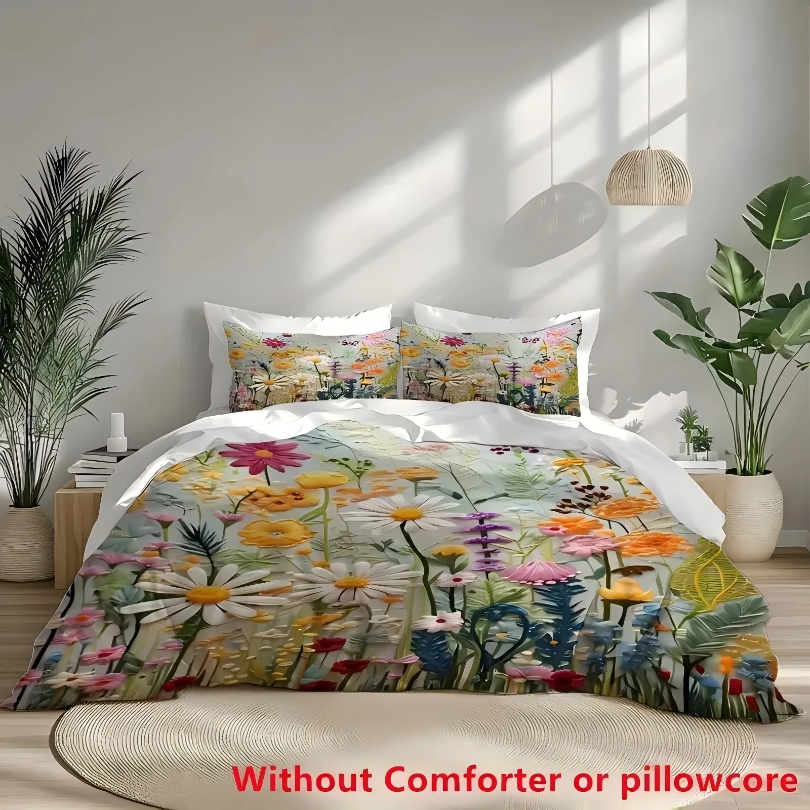 Color Oil Painting Floral Leaf 3D Print Quilt Cover Color Oil Painting Style Comfortable Spring Natural Bedding Cover Pillowcase Color Oil Painting Floral Leaf 3D Print Quilt Cover Color Oil Painting Style Comfortable Spring Natural Bedding Cover Pillowcase - Image 3