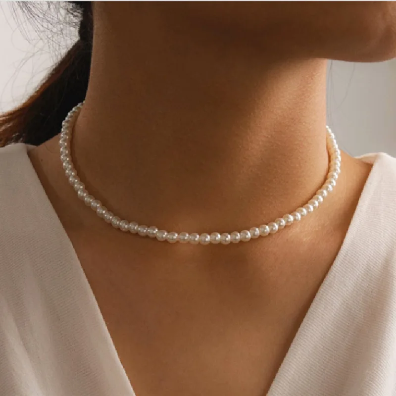 Modische Herzförmige Kunstperlen-Choker-Halskette Für Frauen Einfache Elegante Perlenkette Koreanischer Stil Party Hochzeit Schmuck Geschenke Modische Herzförmige Kunstperlen-Choker-Halskette Für Frauen Einfache Elegante Perlenkette Koreanischer Stil Party Hochzeit Schmuck Geschenke - Image 8