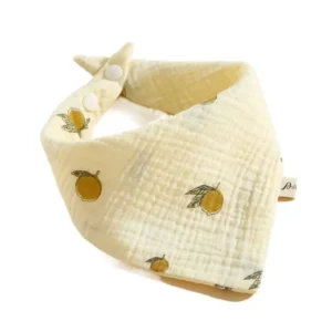 Baby Drool Bibs Printing Baby Muslin Bibs Cotton Solid Color Saliva Towel Ruffle Snap Button Burp Cloths Newbron