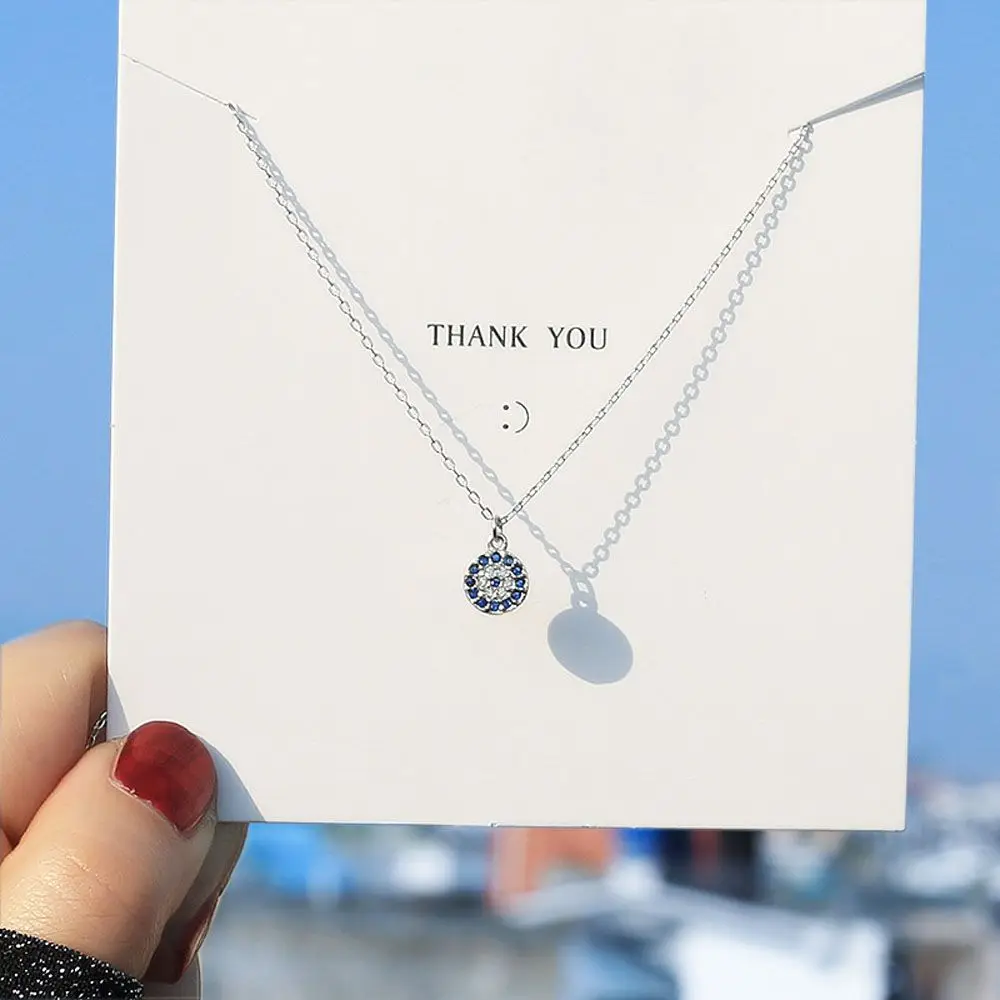 Dünnes Metallgeschenk Für Frauen Und Mädchen, Kette Mit Kristallanhänger, Roségold/Silberfarbe, Blaue Accessoires, Schmuck, Halskette, Halsband Dünnes Metallgeschenk Für Frauen Und Mädchen, Kette Mit Kristallanhänger, Roségold/Silberfarbe, Blaue Accessoires, Schmuck, Halskette, Halsband
