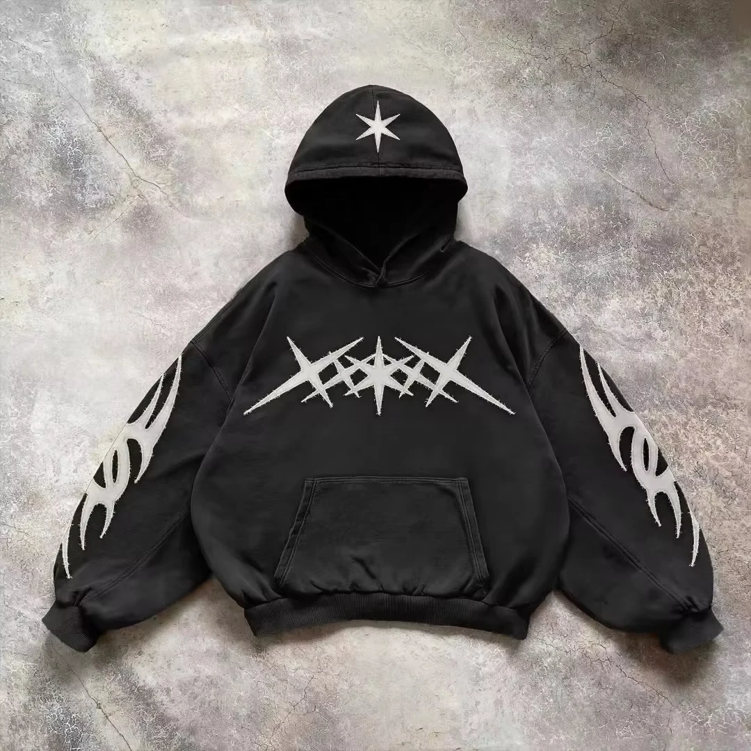 Retro Gothic Grafik Druck Hip Hop Hoodie Für Männer Y2K Grunge Punk Casual Lose Pullover Frauen Streetwear Sweatshirt Hoodies Retro Gothic Grafik Druck Hip Hop Hoodie Für Männer Y2K Grunge Punk Casual Lose Pullover Frauen Streetwear Sweatshirt Hoodies - Image 4