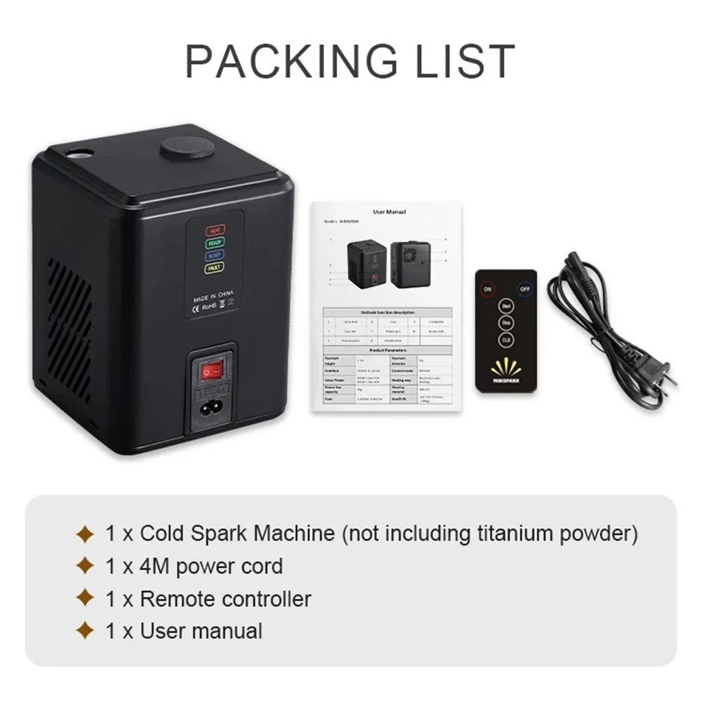 350W Mini Kaltfunkeneffektmaschine Bühneneffekte Drahtlose Fernbedienung Dj-Ausrüstung Party Fontänen-Funkeneffektmaschine Disco Hochzeit 350W Mini Kaltfunkeneffektmaschine Bühneneffekte Drahtlose Fernbedienung Dj-Ausrüstung Party Fontänen-Funkeneffektmaschine Disco Hochzeit - Image 6