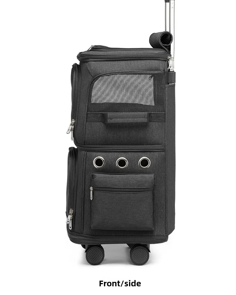 2-In-1 Rolling Pet Carrier Double Compartment Foldable Cat Stroller Large Breathable Travel Carrier For 2 Cats, Airline Approved 2-In-1 Rolling Pet Carrier Double Compartment Foldable Cat Stroller Large Breathable Travel Carrier For 2 Cats, Airline Approved - Image 30