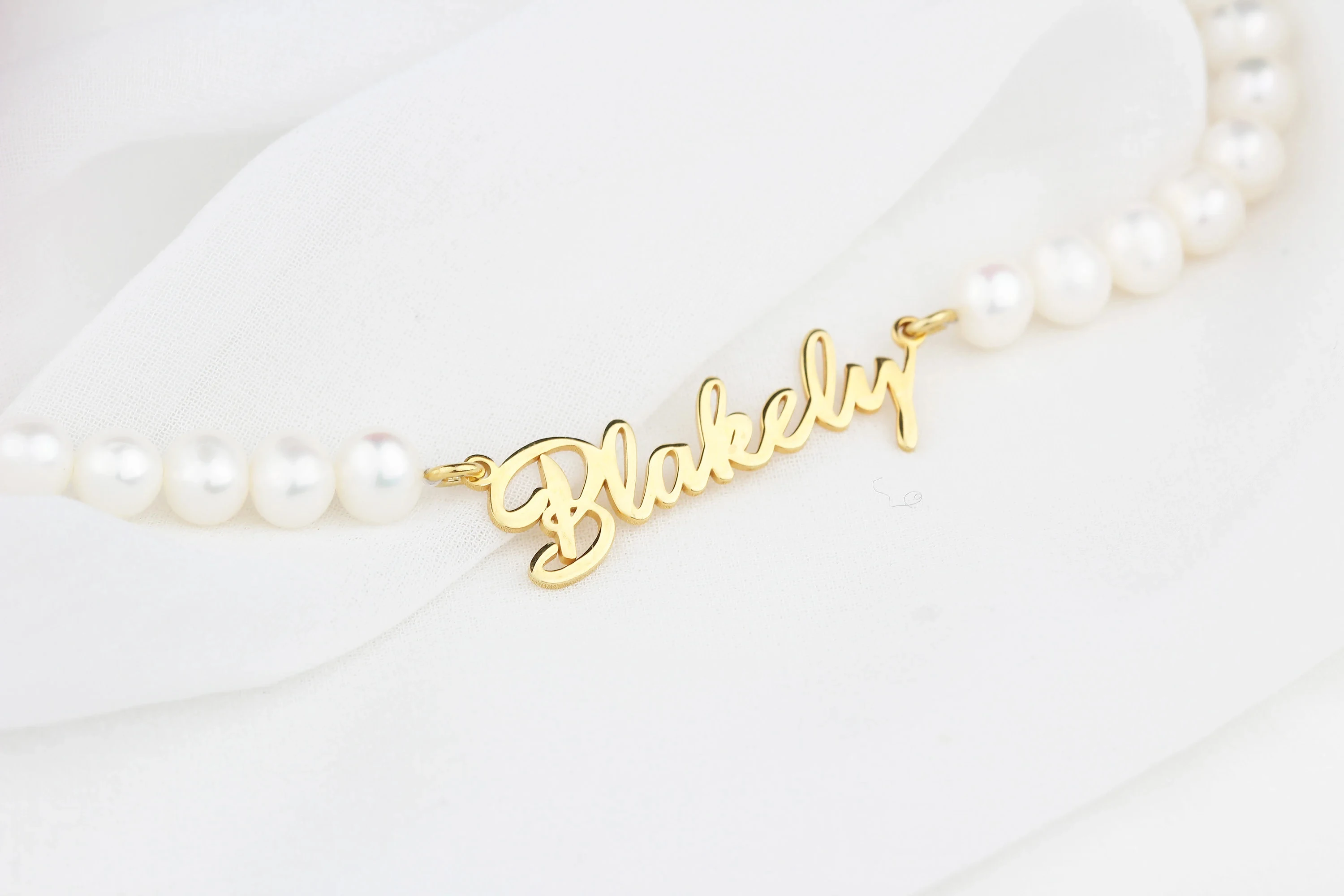 Modische Perlenkette Für Frauen, Personalisierte Namensschild-Halskette, Luxuriöser Süßwasserperlen-Schmuck, Geschenk Für Frauen Modische Perlenkette Für Frauen, Personalisierte Namensschild-Halskette, Luxuriöser Süßwasserperlen-Schmuck, Geschenk Für Frauen - Image 5