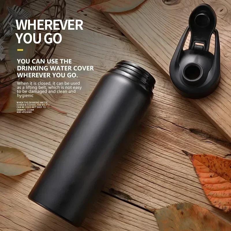 Outdoor-Wasserflasche Aus Edelstahl, 600 Ml, Auslaufsicher, Großes Fassungsvermögen, Sportfahrrad-Reiseflasche Für Camping, Radfahren Outdoor-Wasserflasche Aus Edelstahl, 600 Ml, Auslaufsicher, Großes Fassungsvermögen, Sportfahrrad-Reiseflasche Für Camping, Radfahren - Image 5