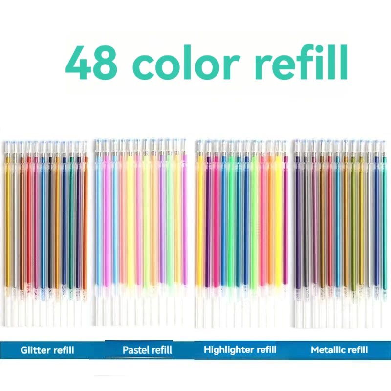 12-100 Farbige Gelstift-Nachfüllungen Set - Glitzer, Pastell, Textmarker, Metallic-Tinte Für Künstler, Scrapbooking Und Graffiti-Zeichnen 12-100 Farbige Gelstift-Nachfüllungen Set - Glitzer, Pastell, Textmarker, Metallic-Tinte Für Künstler, Scrapbooking Und Graffiti-Zeichnen - Image 8
