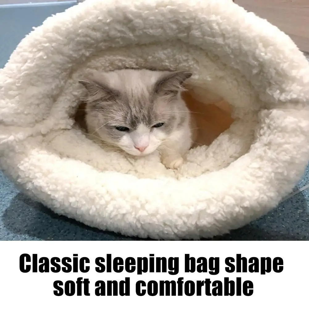 Soft Plush Cat Winter Sleeping Bag Portable Warm Feline Bed Cat Sleeping Bag For All Seasons Indoor Small Dog Cat Bed Soft Plush Cat Winter Sleeping Bag Portable Warm Feline Bed Cat Sleeping Bag For All Seasons Indoor Small Dog Cat Bed - Image 4