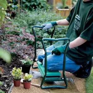 Garten-Kniebank, zusammenklappbarer Gartensitz mit verdicktem, weichem Kniepolster, robuster, faltbarer Gärtnerhocker, Knie-Gartenbank