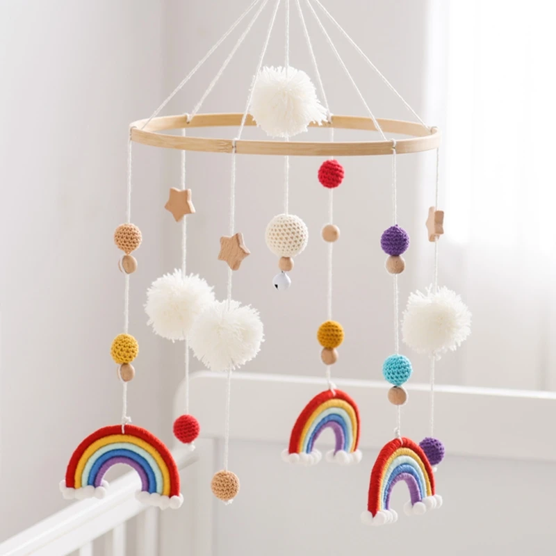 Baby Rassel Babybett Bewegliches Spielzeug Baumwolle Häkeln Regenbogen Krippe Glocke Rotierende Musikalische Rassel Projektion Holz Spielzeug Für Babybett Baby Rassel Babybett Bewegliches Spielzeug Baumwolle Häkeln Regenbogen Krippe Glocke Rotierende Musikalische Rassel Projektion Holz Spielzeug Für Babybett