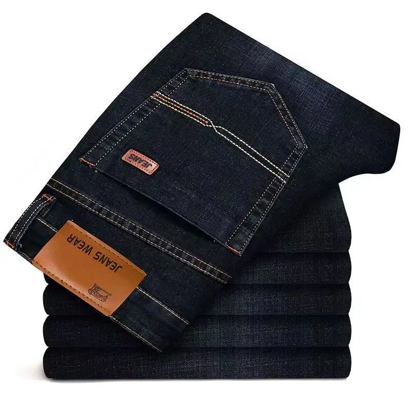 Männer Mode Gerade Jeans Männer 2025, Neue Stretch Slim Fit Hosen Bequeme Weiche Business Denim Hosen Männliche Marke Kleidung Männer Mode Gerade Jeans Männer 2025, Neue Stretch Slim Fit Hosen Bequeme Weiche Business Denim Hosen Männliche Marke Kleidung - Image 9