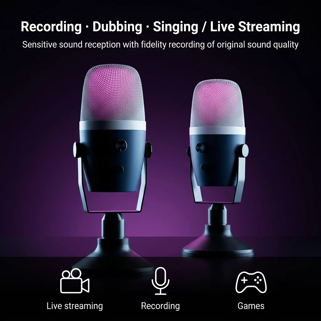 Rgb Usb-Kondensatormikrofon – Gaming-Streaming-Aufnahmemikrofon Für Pc, Podcasts &Amp; Sprachaufnahmen Rgb Usb-Kondensatormikrofon – Gaming-Streaming-Aufnahmemikrofon Für Pc, Podcasts &Amp; Sprachaufnahmen - Image 5