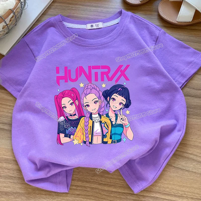 Summre Girl Kpop Demon Hunters Kleidung Rumi Mira Zoey Kurzarm-T-Shirt Für Kinder, Sommer, Lässige Oberteile, Cartoon-T-Shirt Aus Baumwolle Für Kleinkinder Summre Girl Kpop Demon Hunters Kleidung Rumi Mira Zoey Kurzarm-T-Shirt Für Kinder, Sommer, Lässige Oberteile, Cartoon-T-Shirt Aus Baumwolle Für Kleinkinder - Image 9