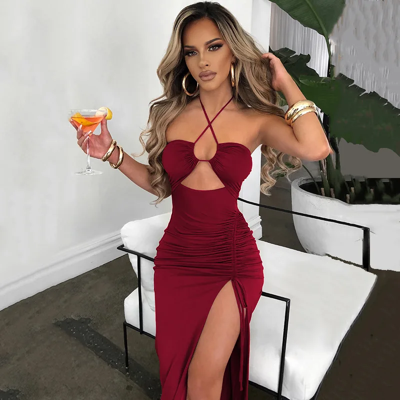 Ärmellose Sexy Weibliche Midi Backless Kleider Schlank Nacht Club Party Frauen Kleid Bodycon Vestidos Elegantes Para Mujer Ärmellose Sexy Weibliche Midi Backless Kleider Schlank Nacht Club Party Frauen Kleid Bodycon Vestidos Elegantes Para Mujer - Image 9