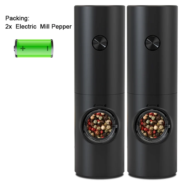 Electric Automatic Mill Pepper And Salt Grinder With Base Set Battery Powered With Led Light Adjustable Coarseness Kitchen Tool Electric Automatic Mill Pepper And Salt Grinder With Base Set Battery Powered With Led Light Adjustable Coarseness Kitchen Tool - Image 4