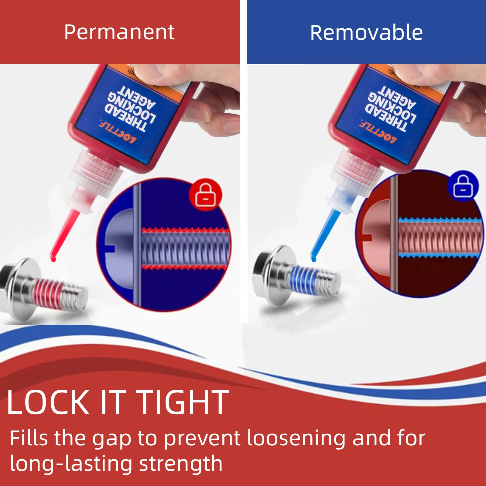 50Ml Threadlocker 271 Rot Hochfester Schraubensicherungslack 243 Muttern-Bolzen-Sicherung Schraubverschluss Dichtungsmittel Anaerober Klebstoff 50Ml Threadlocker 271 Rot Hochfester Schraubensicherungslack 243 Muttern-Bolzen-Sicherung Schraubverschluss Dichtungsmittel Anaerober Klebstoff - Image 3
