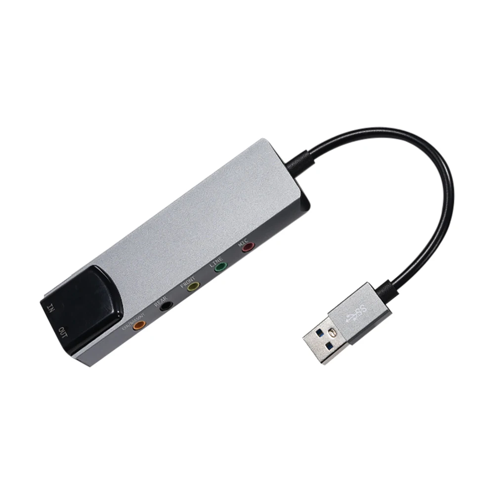 6-In-1 Externe Usb-Soundkarte Mit Optischem Anschluss – Multifunktions-Audio-Konverter Aus Aluminium Für Notebook &Amp; Pc 6-In-1 Externe Usb-Soundkarte Mit Optischem Anschluss – Multifunktions-Audio-Konverter Aus Aluminium Für Notebook &Amp; Pc - Image 6