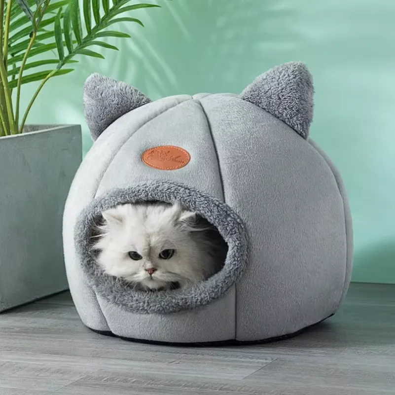 Neues Tiefen-Schlaf-Komfort-Katzenbett Für Den Winter, Kleine Hundehütte, Haustierzelt, Gemütliche Höhlenhöhle, Indoor-Katzenbett Neues Tiefen-Schlaf-Komfort-Katzenbett Für Den Winter, Kleine Hundehütte, Haustierzelt, Gemütliche Höhlenhöhle, Indoor-Katzenbett - Image 3