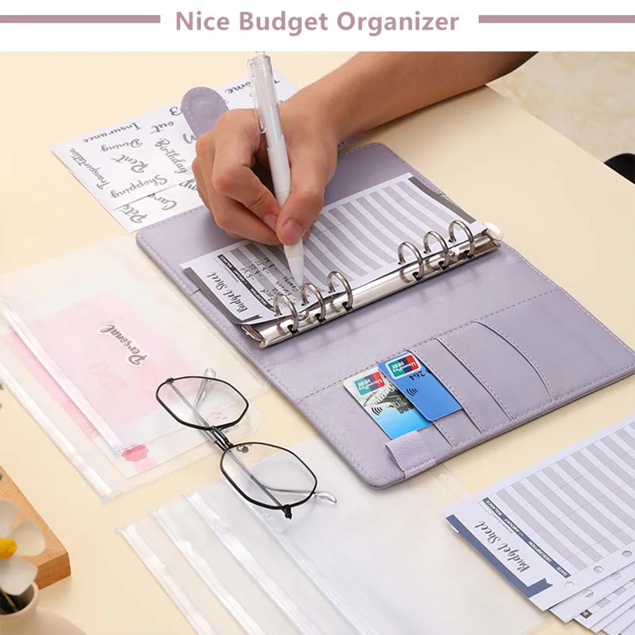 Pu-Leder-Budgetordner Mit Geldumschlägen, Taschen, Reißverschluss, Kleiner Französischer Budgetbeutel-Ordner Zum Geldsparen, A6-Planer-Organizer Pu-Leder-Budgetordner Mit Geldumschlägen, Taschen, Reißverschluss, Kleiner Französischer Budgetbeutel-Ordner Zum Geldsparen, A6-Planer-Organizer - Image 5