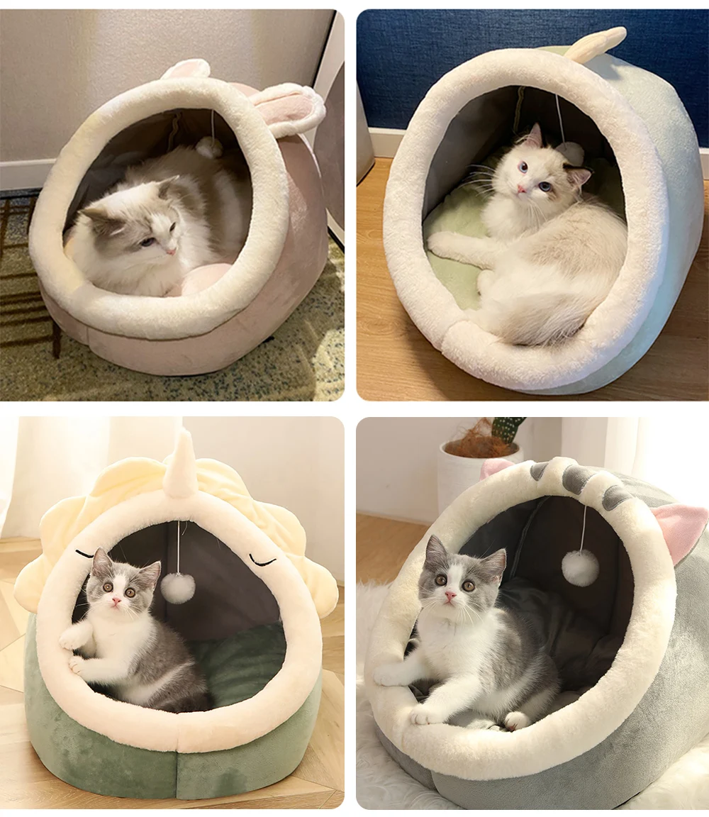 Tiefes Schlaf-Katzenbett, Cartoon-Haustierbett, Faltbar, Abnehmbar, Waschbar, Haustier-Schlafbett Für Kleine Hunde, Matte, Tasche, Höhle, Katzen, Bett Tiefes Schlaf-Katzenbett, Cartoon-Haustierbett, Faltbar, Abnehmbar, Waschbar, Haustier-Schlafbett Für Kleine Hunde, Matte, Tasche, Höhle, Katzen, Bett - Image 6