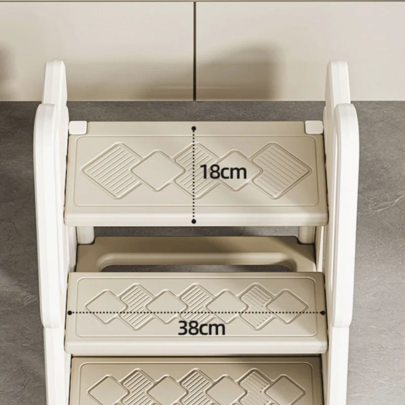 3-Step Bathroom Stool Children'S Step Stool Kids Foldable Stool With Handles Anti-Slip For Kids Toddler Non-Slip Ladder 3-Step Bathroom Stool Children'S Step Stool Kids Foldable Stool With Handles Anti-Slip For Kids Toddler Non-Slip Ladder - Image 9