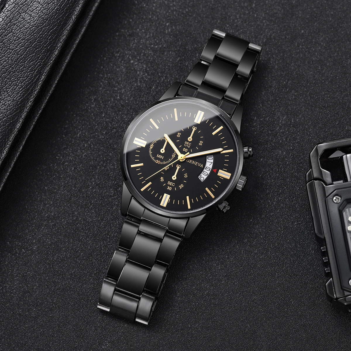 Luxuriöse Edelstahl-Herrenuhr Mit Kalender, Quarzwerk, Modische Business-Uhr Für Männer, Armbanduhr, Reloj Hombre Luxuriöse Edelstahl-Herrenuhr Mit Kalender, Quarzwerk, Modische Business-Uhr Für Männer, Armbanduhr, Reloj Hombre - Image 5