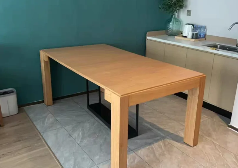 Solid Wood Folding Dining Table, Retractable, Nordic, Rectangular Foldable, Household, Apartment Invisible Dining Customizable Solid Wood Folding Dining Table, Retractable, Nordic, Rectangular Foldable, Household, Apartment Invisible Dining Customizable - Image 21