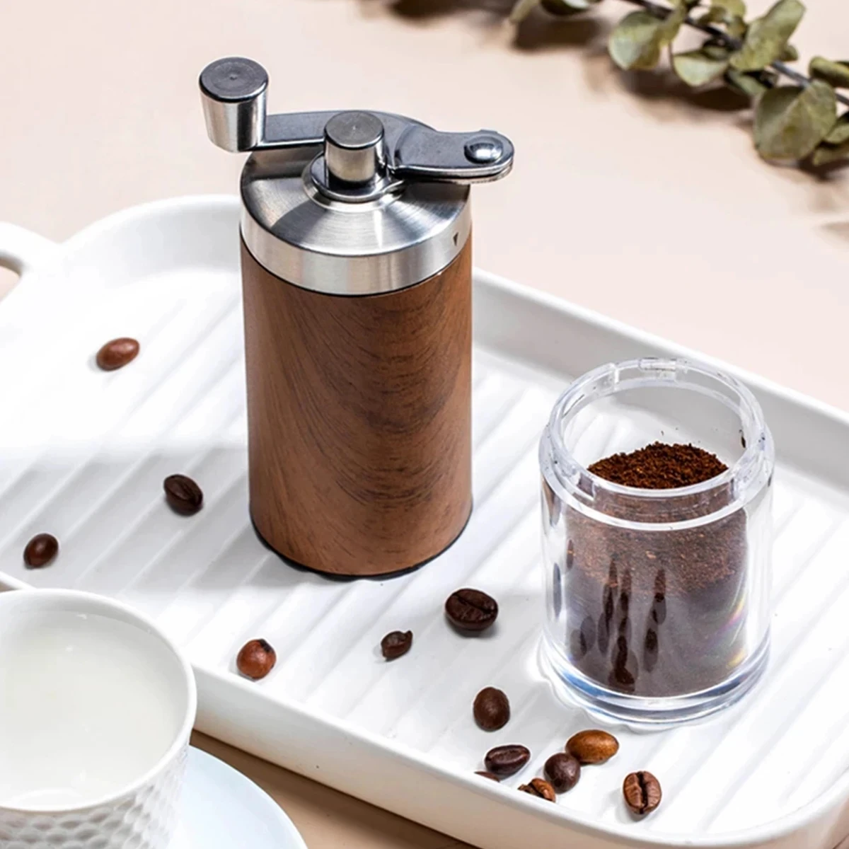 1 Stück Kaffeebohnen Mühle Tragbare Holzmaserung Edelstahl Kurbel Hand Kaffeemühle Küchen Werkzeug Mühle 1 Stück Kaffeebohnen Mühle Tragbare Holzmaserung Edelstahl Kurbel Hand Kaffeemühle Küchen Werkzeug Mühle - Image 2
