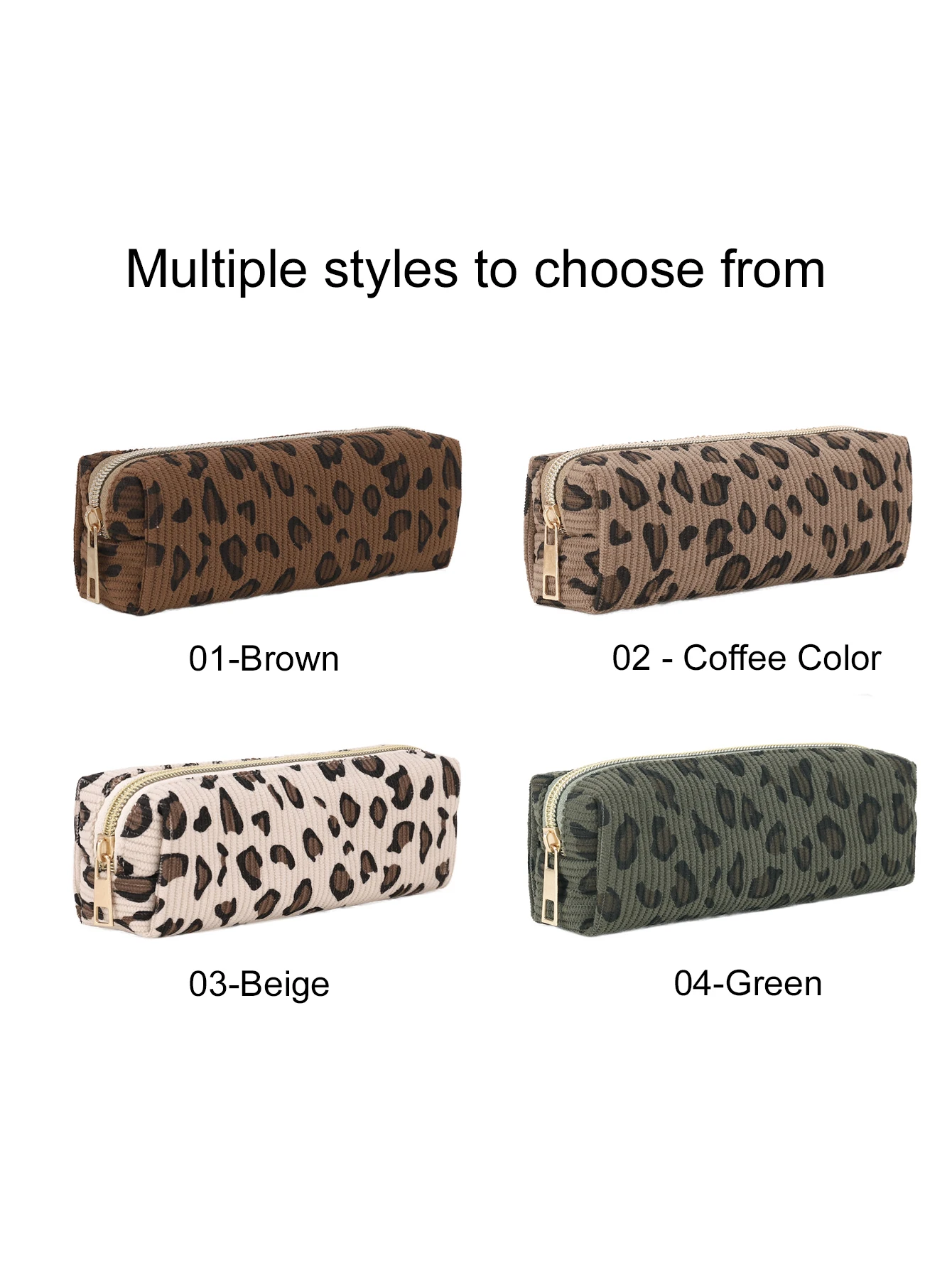 1 Stück Federmäppchen Aus Cord Mit Leopardenmuster, Nylon-Reißverschluss, Schreibwaren-Organizer, Make-Up-Reisetasche, Geschenk Für Teenager-Mädchen Zum Schulanfang 1 Stück Federmäppchen Aus Cord Mit Leopardenmuster, Nylon-Reißverschluss, Schreibwaren-Organizer, Make-Up-Reisetasche, Geschenk Für Teenager-Mädchen Zum Schulanfang - Image 5