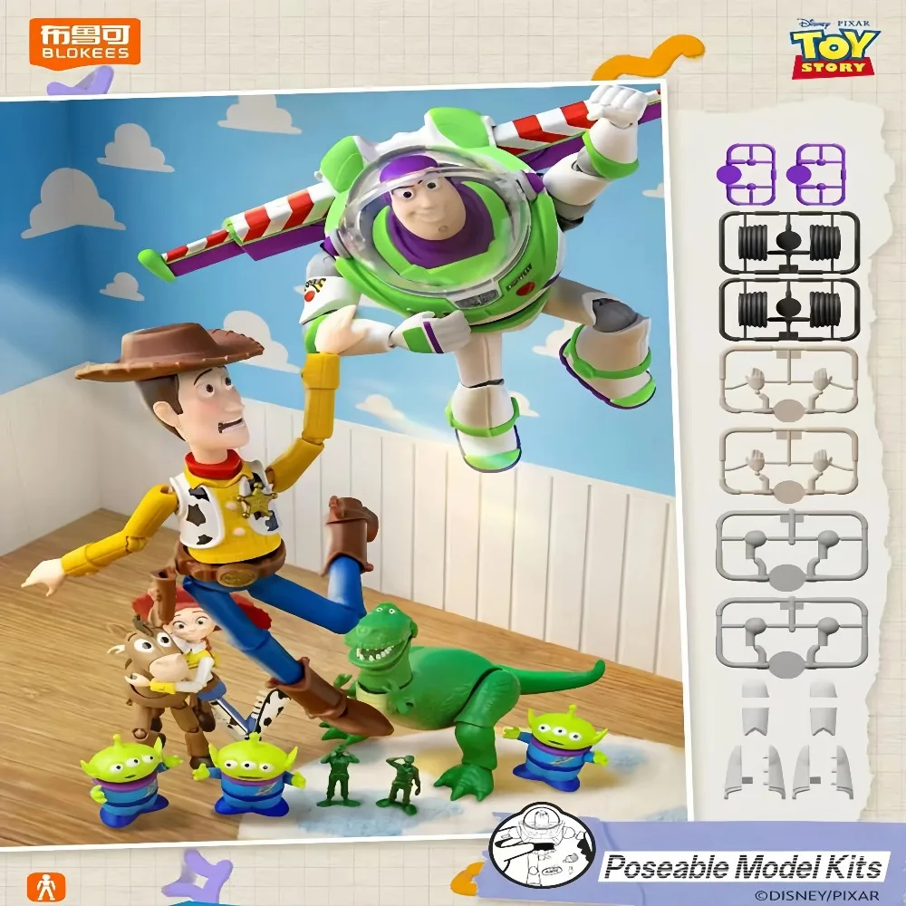 Original Blokees Toy Story Disney Pixar Woody Buzz Lightyear Jessie Rex Bullseye Alien Actionfiguren Zum Zusammenbauen, Modellspielzeug, Geschenk Original Blokees Toy Story Disney Pixar Woody Buzz Lightyear Jessie Rex Bullseye Alien Actionfiguren Zum Zusammenbauen, Modellspielzeug, Geschenk - Image 2
