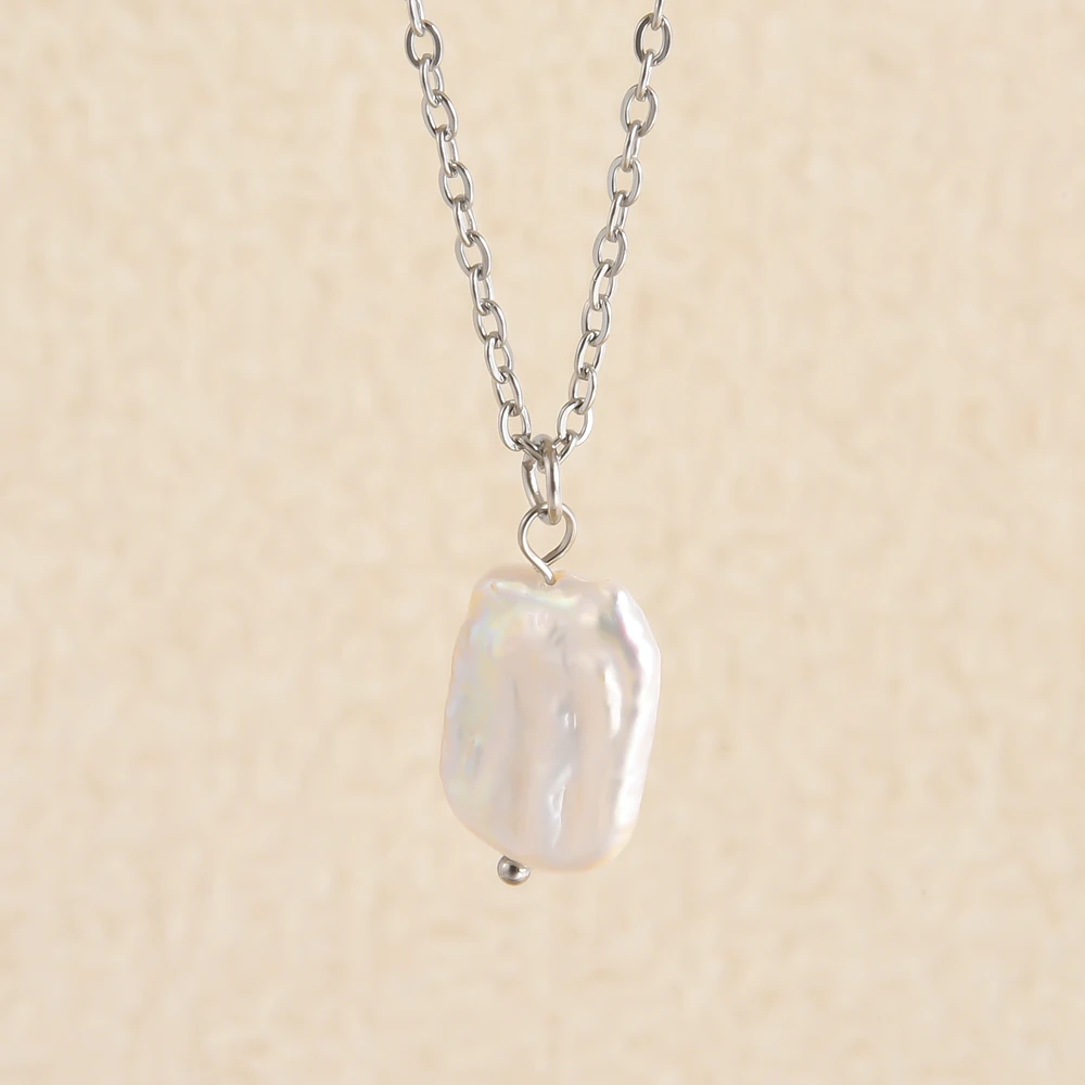 Echte Unregelmäßige Natürliche Süßwasserperlen Anhänger Halsketten Edelstahl O Gliederkette 45/50/60 Cm Modeschmuck Halskette Echte Unregelmäßige Natürliche Süßwasserperlen Anhänger Halsketten Edelstahl O Gliederkette 45/50/60 Cm Modeschmuck Halskette - Image 22
