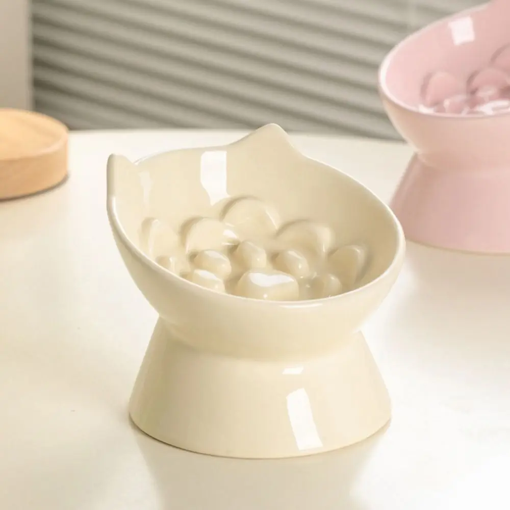 Ceramic Cat Slow Food Bowl Cute Slanted Mouth Dog Feeding Basin Creative Large Capacity Pet High Foot Bowl Kitten Puppy Ceramic Cat Slow Food Bowl Cute Slanted Mouth Dog Feeding Basin Creative Large Capacity Pet High Foot Bowl Kitten Puppy