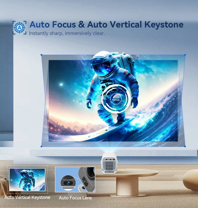 Hd-Projektor Mit Nativer 1080P-Auflösung, 4K-Unterstützung, Wlan 6, Bluetooth 5.4 &Amp; Android – Tragbarer Led-Heimkino-Projektor Hd-Projektor Mit Nativer 1080P-Auflösung, 4K-Unterstützung, Wlan 6, Bluetooth 5.4 &Amp; Android – Tragbarer Led-Heimkino-Projektor - Image 5