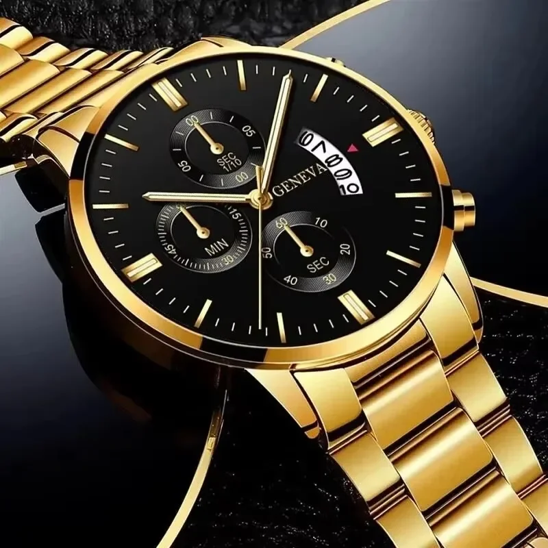 Luxuriöse Edelstahl-Herrenuhr Mit Kalender, Quarzwerk, Modische Business-Uhr Für Männer, Armbanduhr, Reloj Hombre Luxuriöse Edelstahl-Herrenuhr Mit Kalender, Quarzwerk, Modische Business-Uhr Für Männer, Armbanduhr, Reloj Hombre - Image 4
