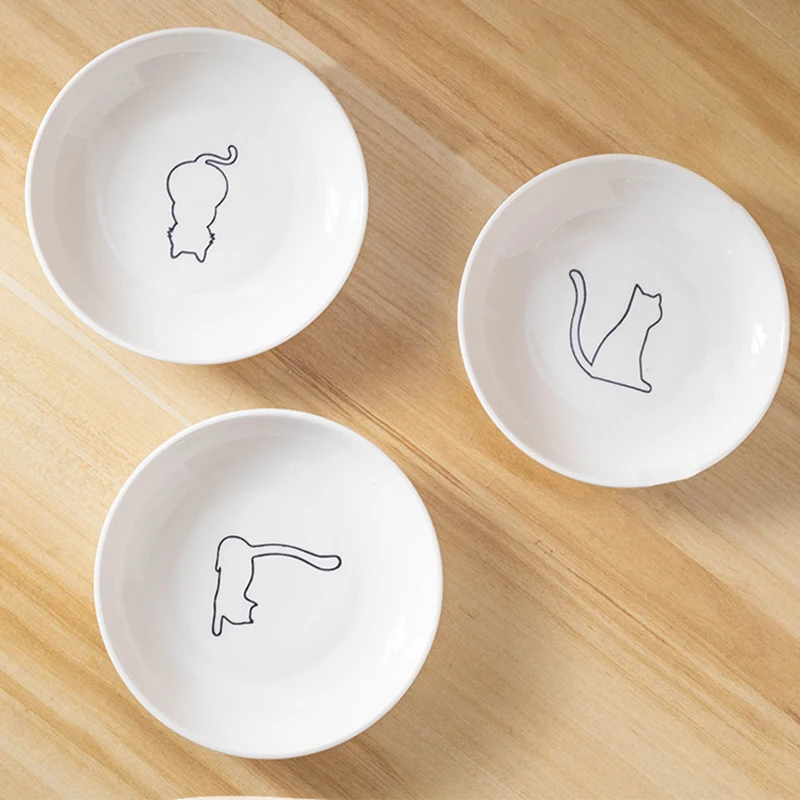 【F】Ceramic Cat Plates With Silicone Anti Slip Pad Pet Cat Snack Bowl Cute Kitten Food Bowl Pet Kitten Water Bowl Pet Supplies 【F】Ceramic Cat Plates With Silicone Anti Slip Pad Pet Cat Snack Bowl Cute Kitten Food Bowl Pet Kitten Water Bowl Pet Supplies - Image 13