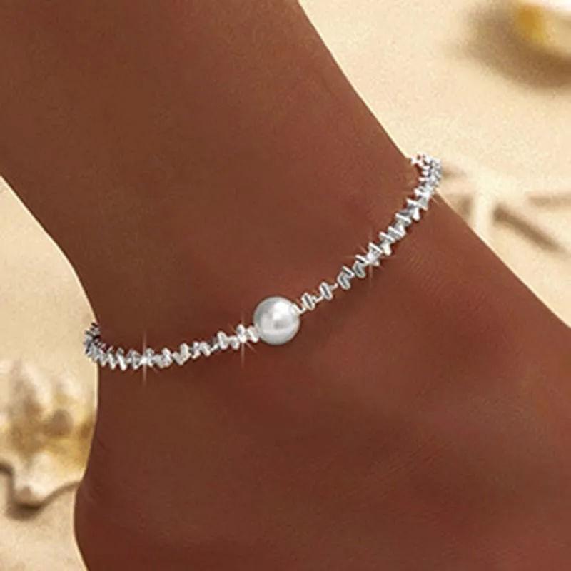 Funkelnde Dünne Kette Fußkettchen Für Frauen Zirkon Herz Kreuz Anhänger Doppelschicht Armband Am Bein Fuß Trendiger Sommer Strand Schmuck Funkelnde Dünne Kette Fußkettchen Für Frauen Zirkon Herz Kreuz Anhänger Doppelschicht Armband Am Bein Fuß Trendiger Sommer Strand Schmuck - Image 3