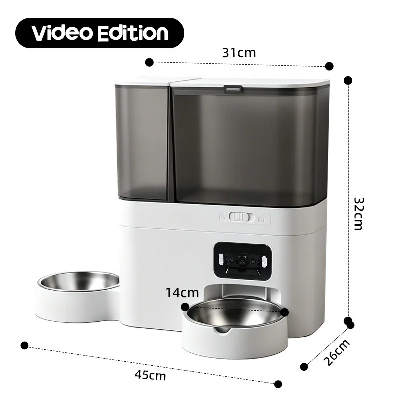Intelligent Automatic Cat Feeder With Built-In Water Dispenser Integrated Pet Feeding Station Button-Wifi-Video Timed And Quanti Intelligent Automatic Cat Feeder With Built-In Water Dispenser Integrated Pet Feeding Station Button-Wifi-Video Timed And Quanti - Image 8