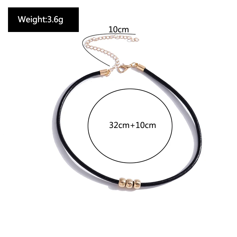 Gotischer Stil, Schwarzes Seil, Damen-Halskette, Choker, Seil-Halsketten, Goldfarbene Perlen, Goth-Schmuck, Halsband Für Mädchen, Kpop-Chocker Gotischer Stil, Schwarzes Seil, Damen-Halskette, Choker, Seil-Halsketten, Goldfarbene Perlen, Goth-Schmuck, Halsband Für Mädchen, Kpop-Chocker - Image 6