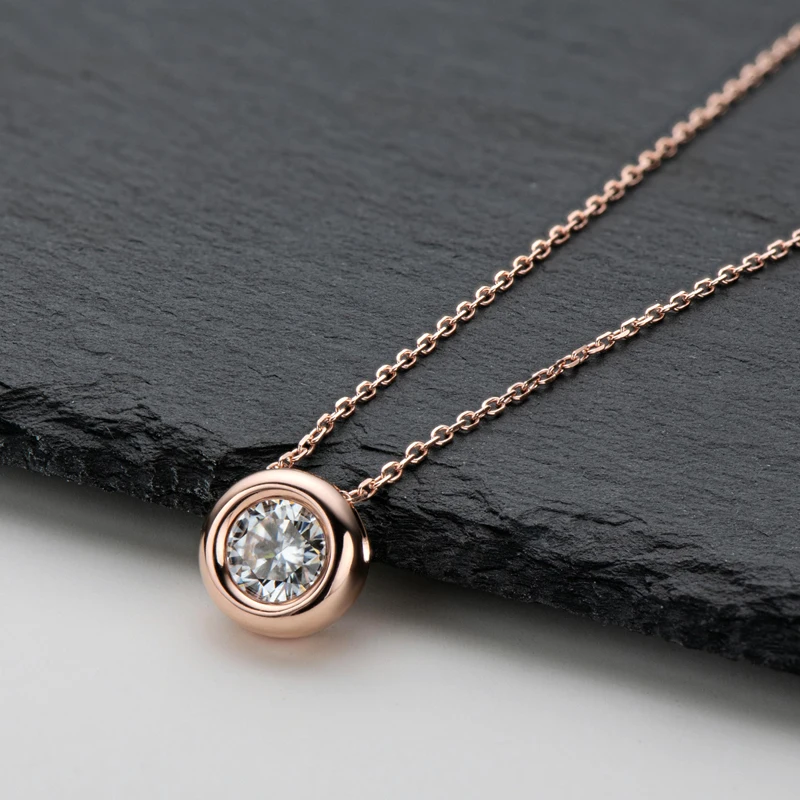18 Karat Gelb-Roségold Vergoldetes 925Er Silber 3Ct 1-2Ct 9 Mm Lünette Moissanit Anhänger Halskette Für Damen Herren Geschenk Geburtstag Jahrestag 18 Karat Gelb-Roségold Vergoldetes 925Er Silber 3Ct 1-2Ct 9 Mm Lünette Moissanit Anhänger Halskette Für Damen Herren Geschenk Geburtstag Jahrestag - Image 7