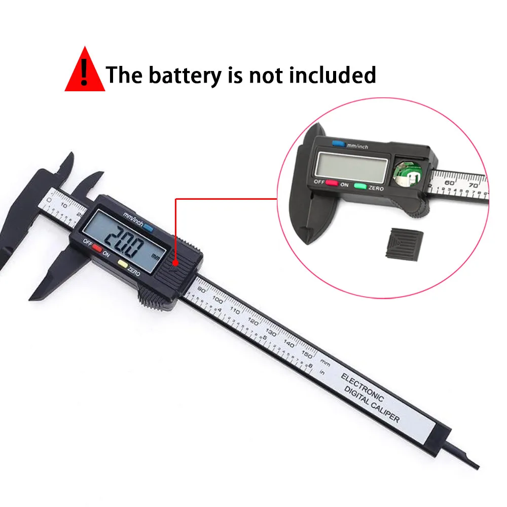 150Mm 100Mm Elektronischer Digitaler Messschieber Kohlefaser Zifferblatt Messschieber Mikrometer Messwerkzeug Digitales Lineal 150Mm 100Mm Elektronischer Digitaler Messschieber Kohlefaser Zifferblatt Messschieber Mikrometer Messwerkzeug Digitales Lineal - Image 5
