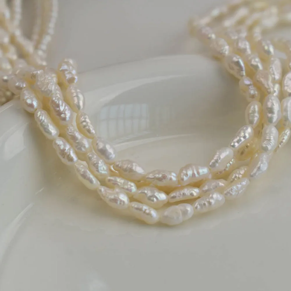 4–5 Mm Barocke Gestreifte Kleine Perlen, Natürliche Süßwasserperlen Für Schmuckherstellung, Zubehör, Diy-Halskette, Armband, Zubehör 4–5 Mm Barocke Gestreifte Kleine Perlen, Natürliche Süßwasserperlen Für Schmuckherstellung, Zubehör, Diy-Halskette, Armband, Zubehör - Image 4