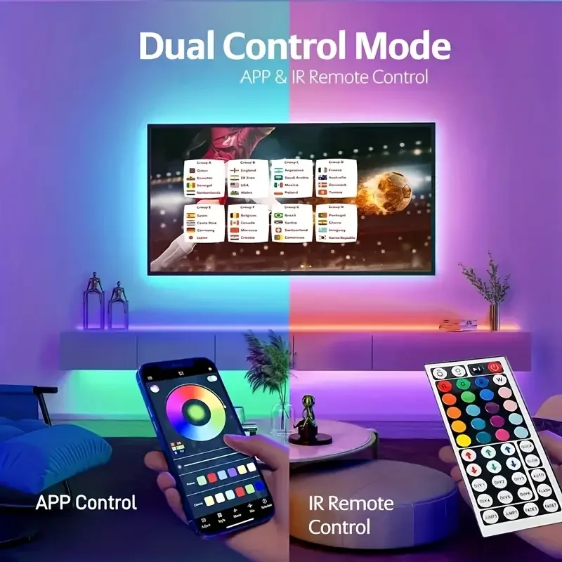 1–40 M Rgb Led Streifen 5V Usb – Musik-Synchronisation Mit Fernbedienung Für Zimmer, Tv Und Party 1–40 M Rgb Led Streifen 5V Usb – Musik-Synchronisation Mit Fernbedienung Für Zimmer, Tv Und Party - Image 4