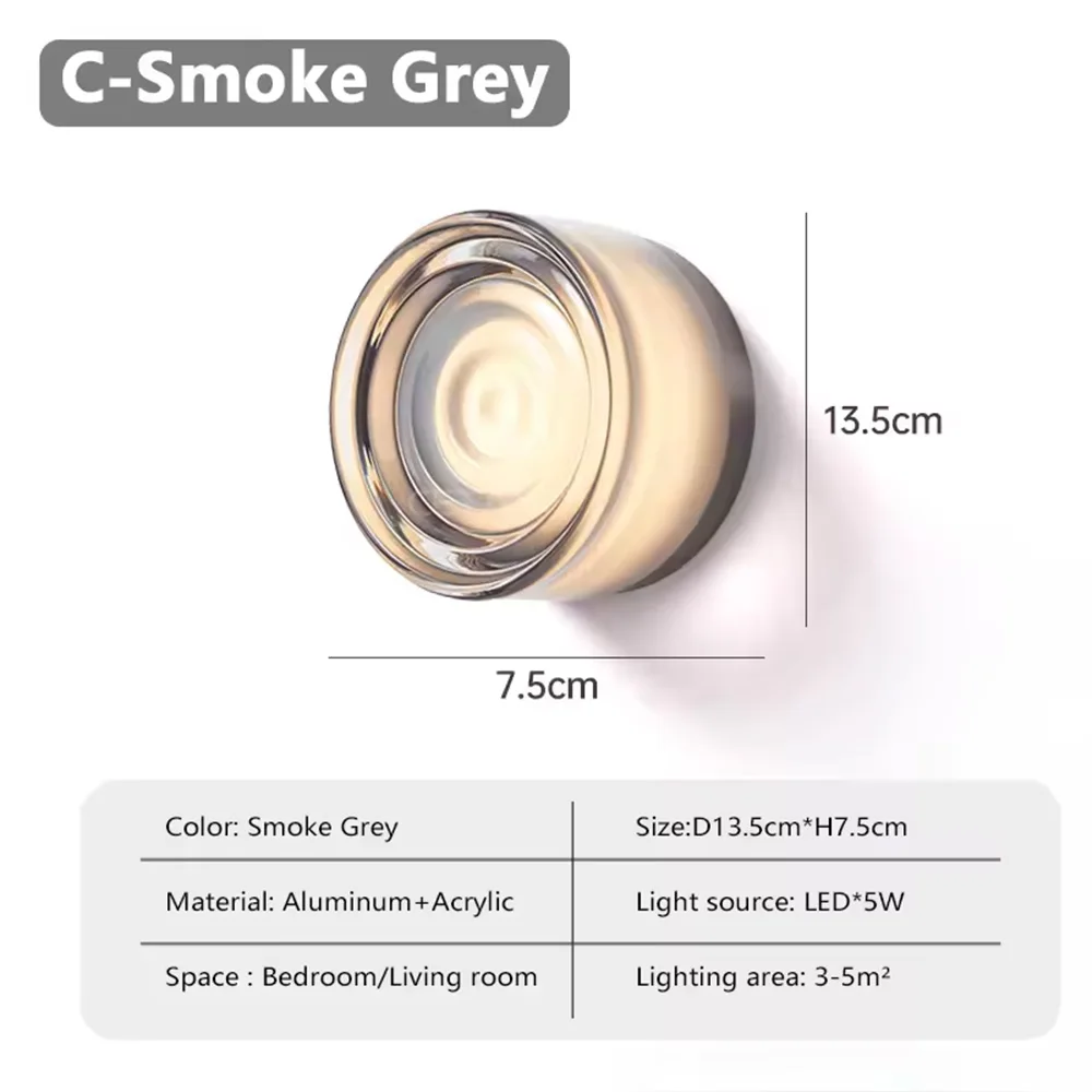 Nordic Led Wand Lampe Designer Kleine Wandleuchter Nacht Zimmer Dekor Licht Wohnzimmer Hotel Gang Rauch Grau Beleuchtung Leuchte Nordic Led Wand Lampe Designer Kleine Wandleuchter Nacht Zimmer Dekor Licht Wohnzimmer Hotel Gang Rauch Grau Beleuchtung Leuchte - Image 15