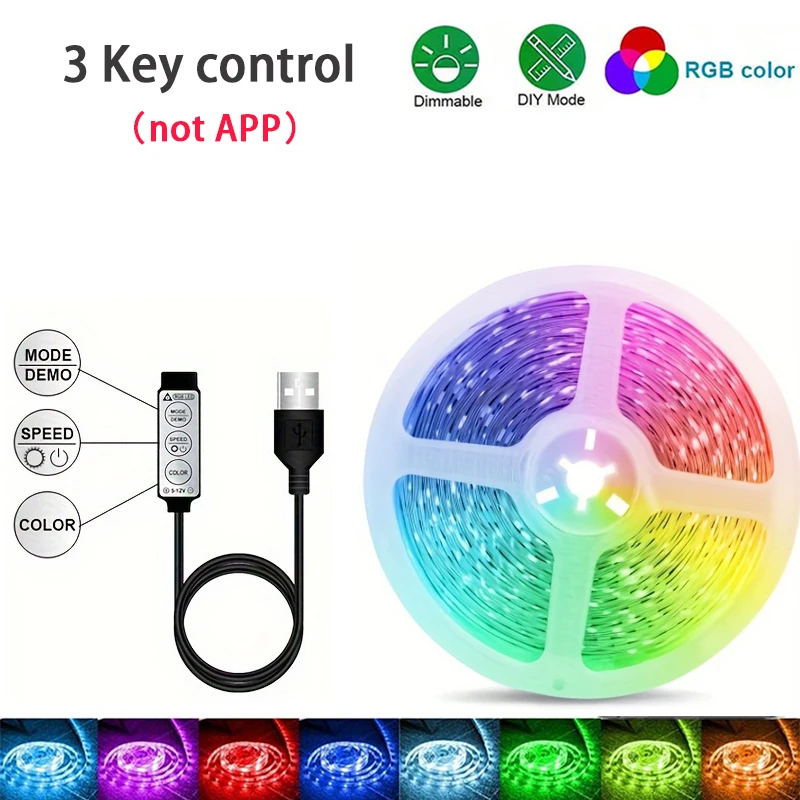 1–40 M Rgb Led Streifen 5V Usb – Musik-Synchronisation Mit Fernbedienung Für Zimmer, Tv Und Party 1–40 M Rgb Led Streifen 5V Usb – Musik-Synchronisation Mit Fernbedienung Für Zimmer, Tv Und Party - Image 12