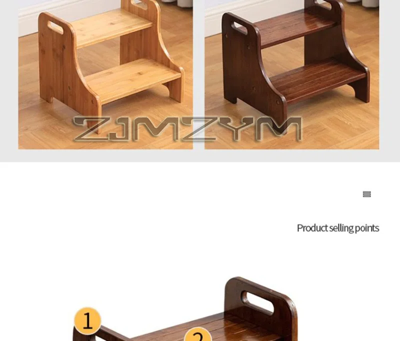 Solid Wood 2 Step Footstool Sturdy Kitchen Ladder Compact Stair Steps For Home Use Up To Washer Shoe Changing Stool Solid Wood 2 Step Footstool Sturdy Kitchen Ladder Compact Stair Steps For Home Use Up To Washer Shoe Changing Stool - Image 14