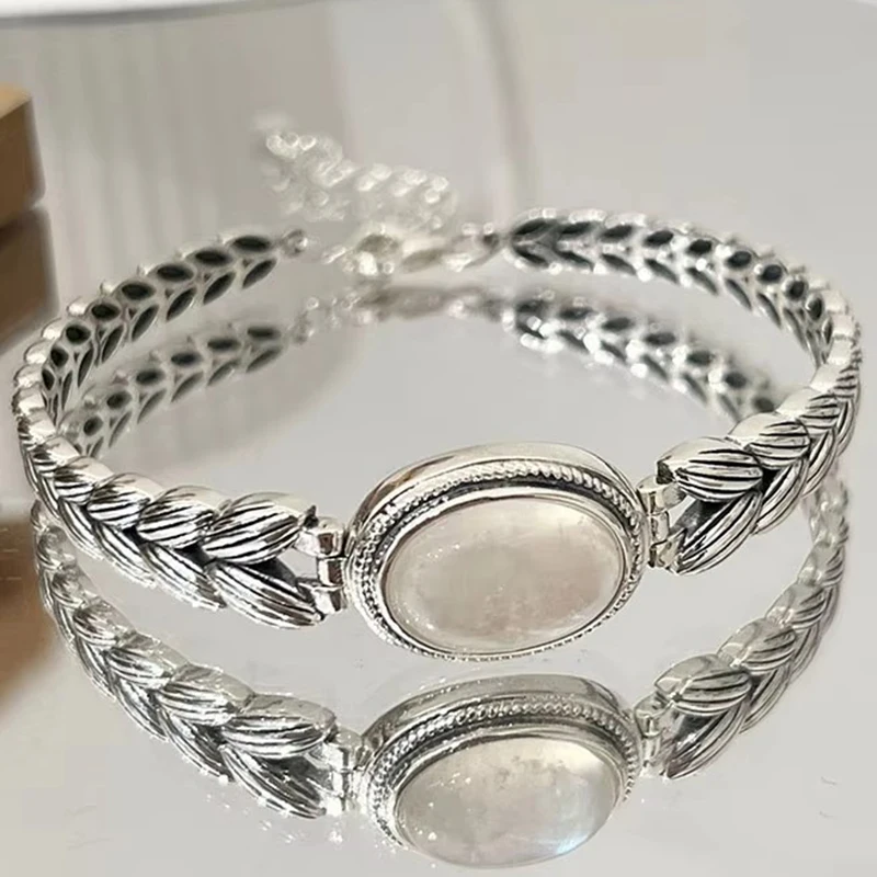 Foxanry Funkelndes Zirkone-Kettenarmband Für Frauen, Paare, Modisch, Kreativ, Hohl, Weizengeometrie, Handgefertigt, Party-Schmuck, Geschenke Foxanry Funkelndes Zirkone-Kettenarmband Für Frauen, Paare, Modisch, Kreativ, Hohl, Weizengeometrie, Handgefertigt, Party-Schmuck, Geschenke - Image 6