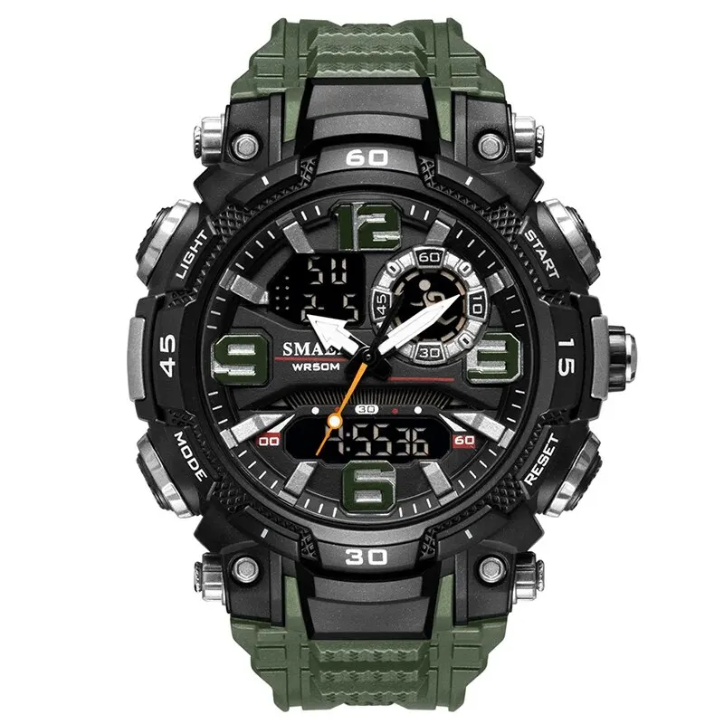 Quarzuhr Für Männer Smael Uhr Wasserdichte Stoppuhr Led-Uhren Männliche Uhr 1921 Sport Uhren Männer Relogio Masculino Digital Quarzuhr Für Männer Smael Uhr Wasserdichte Stoppuhr Led-Uhren Männliche Uhr 1921 Sport Uhren Männer Relogio Masculino Digital - Image 10