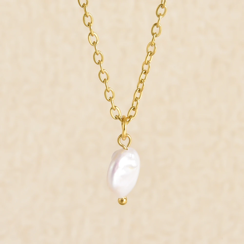 Echte Unregelmäßige Natürliche Süßwasserperlen Anhänger Halsketten Edelstahl O Gliederkette 45/50/60 Cm Modeschmuck Halskette Echte Unregelmäßige Natürliche Süßwasserperlen Anhänger Halsketten Edelstahl O Gliederkette 45/50/60 Cm Modeschmuck Halskette - Image 26