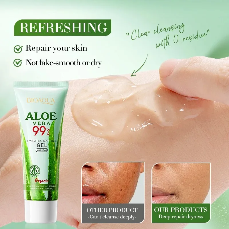 Feuchtigkeitsspendendes Aloe Vera Gel Ist Für Gesicht Und Körper Geeignet, Hydratisierend Und Feuchtigkeitsspendend, Repariert Sonnenbrand, Geeignet Für Empfindliche Haut Und Aknebehandlung. Feuchtigkeitsspendendes Aloe Vera Gel Ist Für Gesicht Und Körper Geeignet, Hydratisierend Und Feuchtigkeitsspendend, Repariert Sonnenbrand, Geeignet Für Empfindliche Haut Und Aknebehandlung. - Image 4